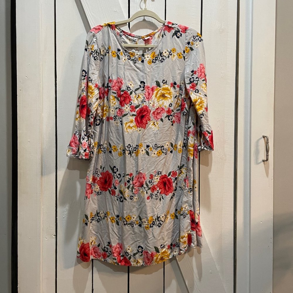 Old navy gray floral dress large